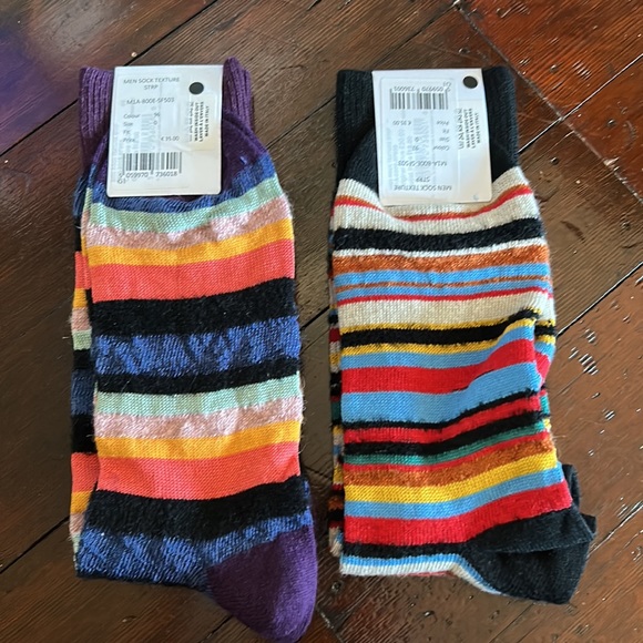 2 Pairs of PAUL SMITH Men’s or women’s Socks stripes NEW with gift bag - Picture 2 of 8